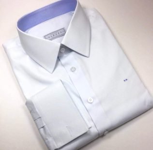 Camisa Sob Medida de algodão Pin Point branca
