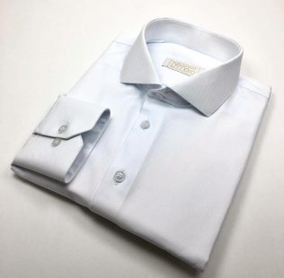 Camisa Sob Medida de algodão egípcio fio 80 piquet branca