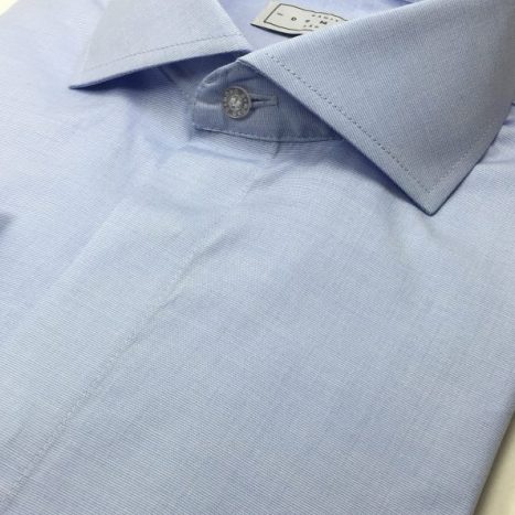Camisa Sob Medida de Algodão Azul Clara Mescla 100% algodão - Foto 2