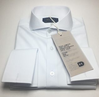 Camisa Sob Medida De Algodão Nacional Branca Com Punho Duplo Para Abotoaduras