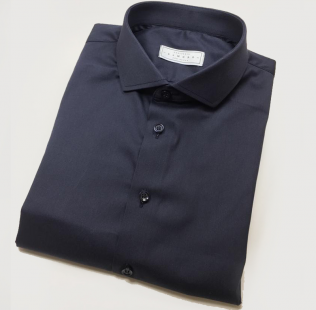 Camisa Sob Medida Azul Marinho Com Elastano