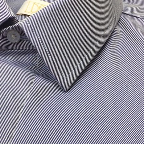 Camisa Sob Medida Diagonal Branco e Cinza - Foto 1