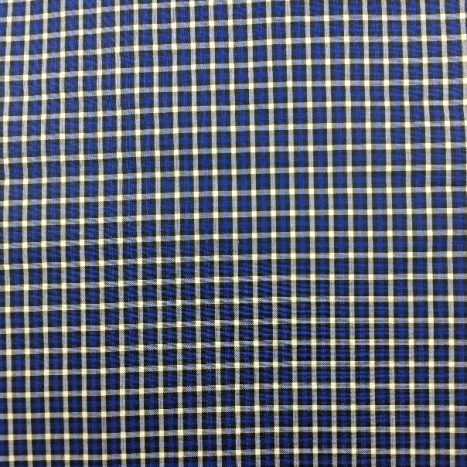 Camisa Sob Medida Azul Marinho com Xadrez Branco e Preto - Foto 1