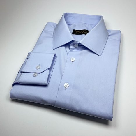 Camisa Sob Medida 100% Algodão Egípcio Fio 80 Azul Clara - Foto 1