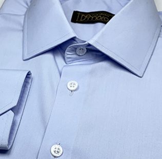 Camisa Sob Medida 100% Algodão Egípcio Fio 80 Azul Clara