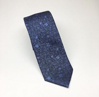 Gravata padrão floral azul