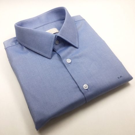 Camisa sob medida piquet azul - Foto 2
