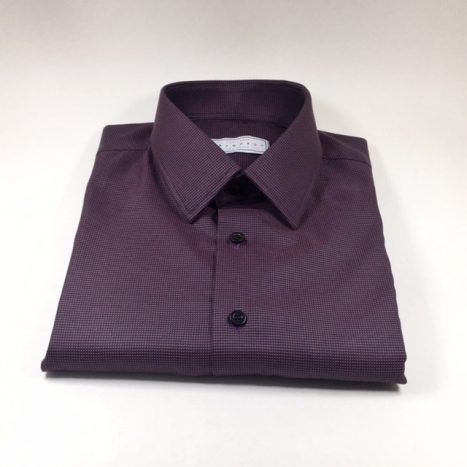 Camisa sob medida micro xadrez vinho e preta - Foto 1