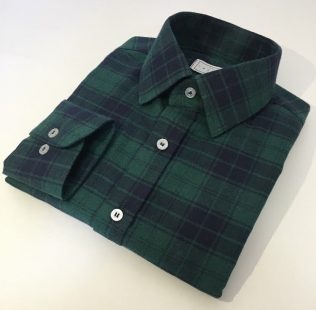 Camisa Sob Medida Flanela Xadrez verde e azul