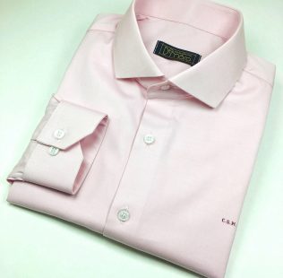 Camisa Sob Medida De Algodão Pin Point Rosa Claro – Amizades que duram