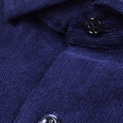 Camisa sob medida em veludo cotelê 100% algodão azul marinho - Foto 1