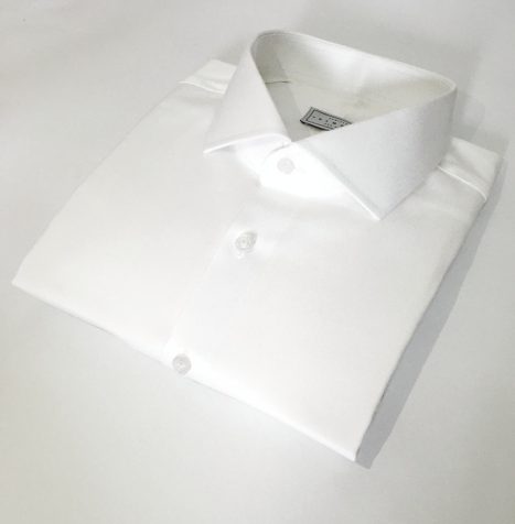 Camisa sob medida branca maquinetada listras verticais finas tecido italiano - Foto 2