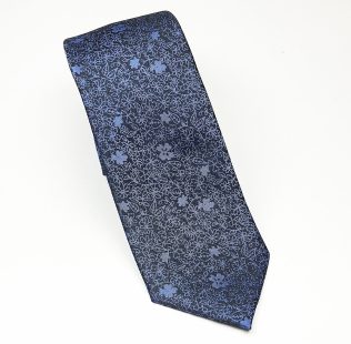 Gravata Azul Floral