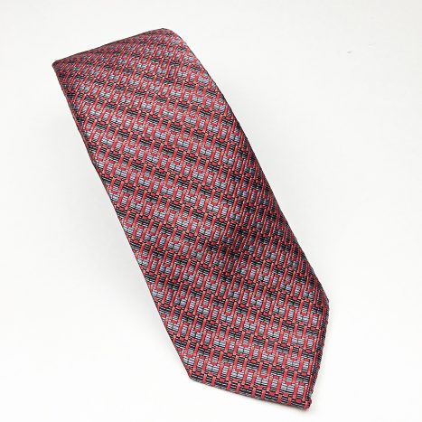 Gravata Texturizada Vermelha Cinza e Preta - Foto 1