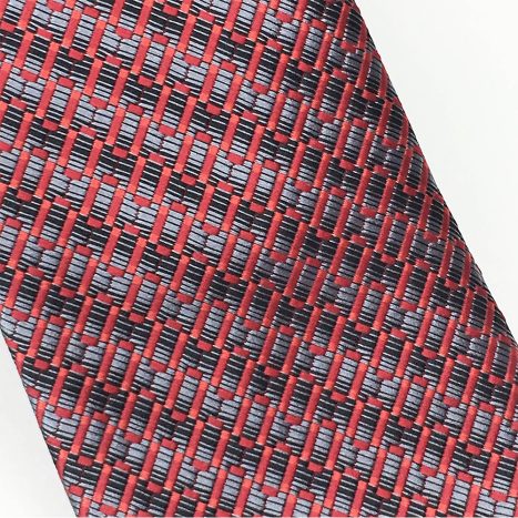 Gravata Texturizada Vermelha Cinza e Preta - Foto 2