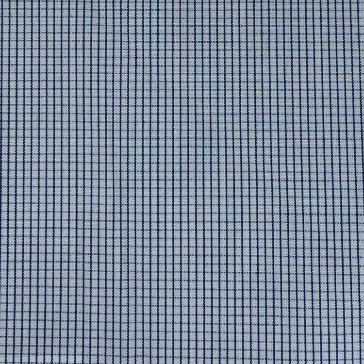 Camisa Sob Medida Branca com Xadrez Marinho Algodão Egípcio - Foto 1