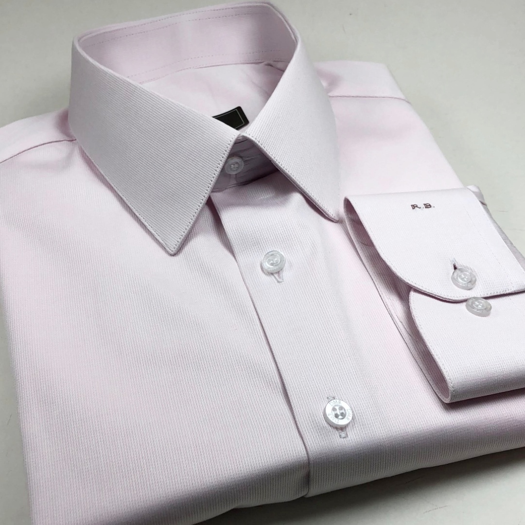 Camisa Sob Medida Algodão Egípcio Fustão Rosa claro