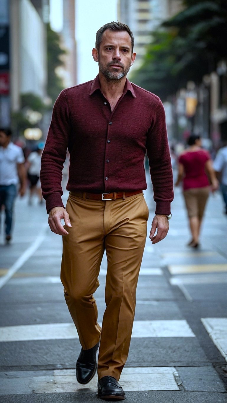 Camisa Sob Medida Vinho em malha 100% algodão manga longa - Foto 2