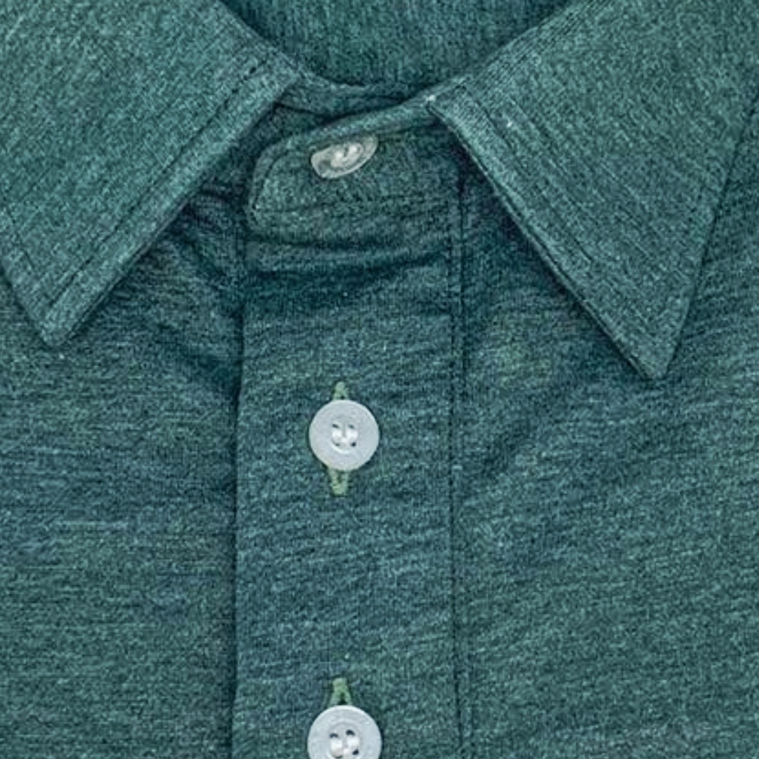 Camisa Sob Medida Polo Malha Verde Mescla Manga Longa - Foto 2