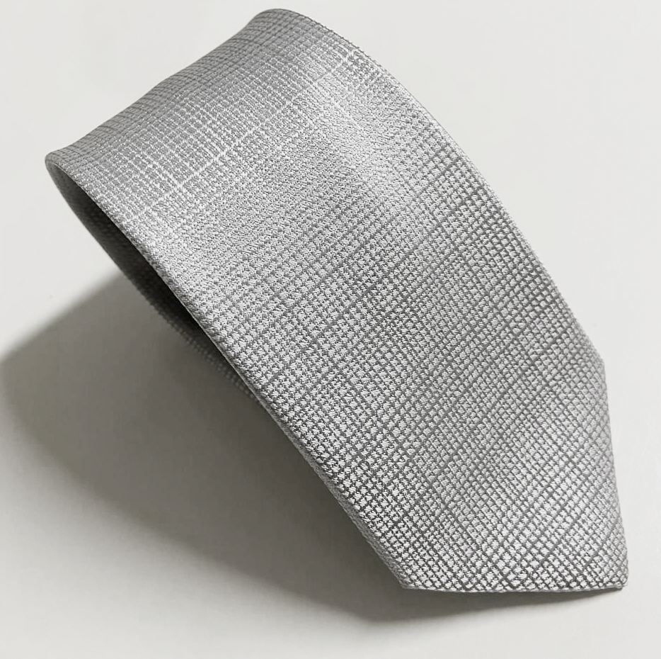 Gravata DMR em Jacquard Silk Path cor Prata Texturizada
