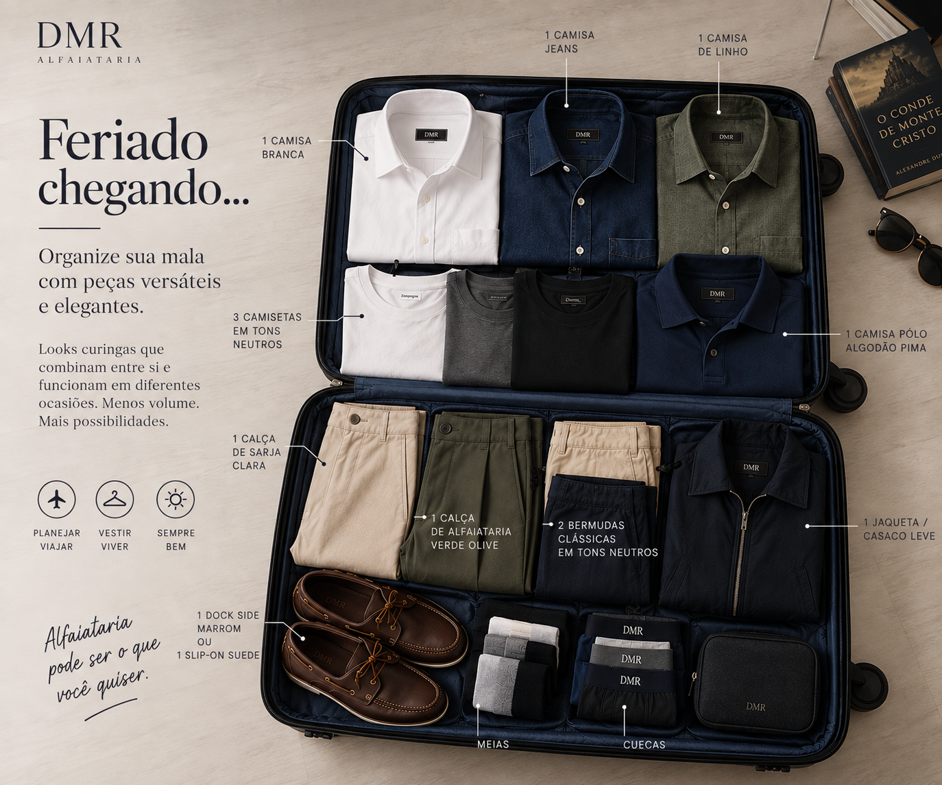 DMR te ajuda a organizar a mala rápida e eficiente para uma viagem curta – confira: